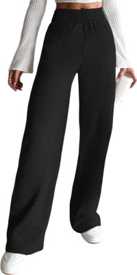 Dockstreet Solid Women Black Track Pants