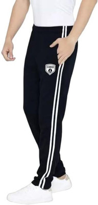 REVIZO Solid Men Black Track Pants
