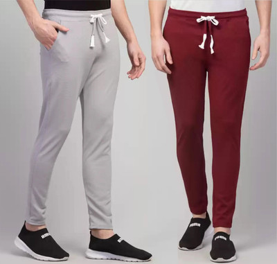 swi stylish Solid Men Grey Track Pants