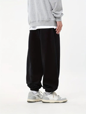 TRUFFLEGUM Solid Men Black Track Pants