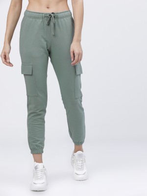 Tokyo Talkies Solid Women Green Track Pants