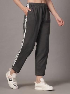 UZARUS Striped Women Grey Track Pants