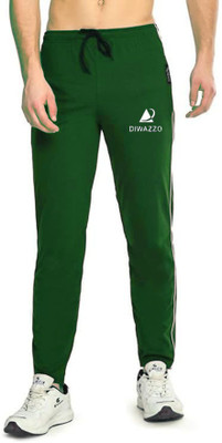 Diwazzo Solid Men Green Track Pants