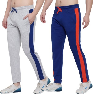 FASHA Striped Men Grey, Blue Track Pants