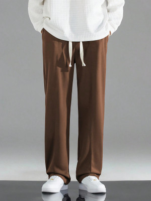 Zimist Solid Men Brown Track Pants
