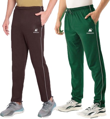 Diwazzo Printed Men Brown, Dark Green Track Pants