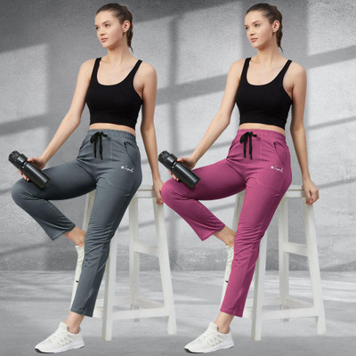 Ethnicbasket Printed Women Pink, Grey Track Pants