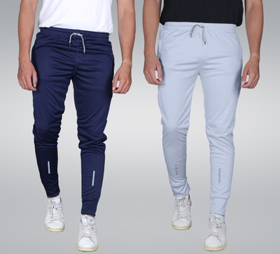 Cronix Solid Men Dark Blue, Grey Track Pants