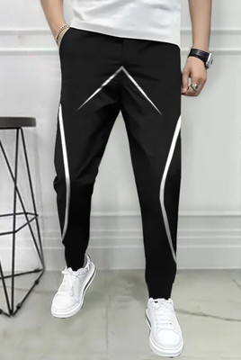 TRIPR Printed Men Black Track Pants