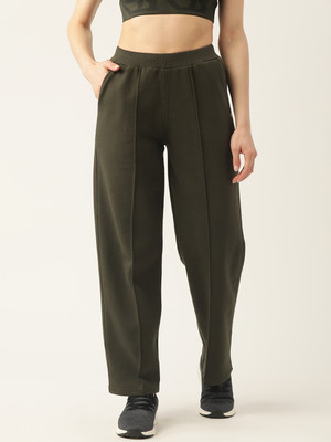 Femea Solid Women Dark Green Track Pants