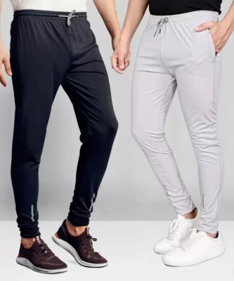 kowrin Solid Men Black, Silver Track Pants