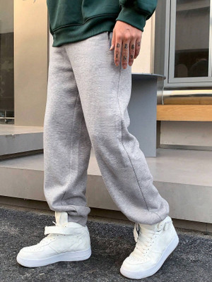 Dockstreet Solid Men Grey Track Pants