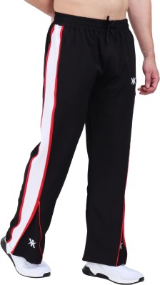 Kynetic Striped Men Black Track Pants