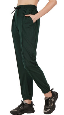 Fashionable Solid Women Dark Green Track Pants