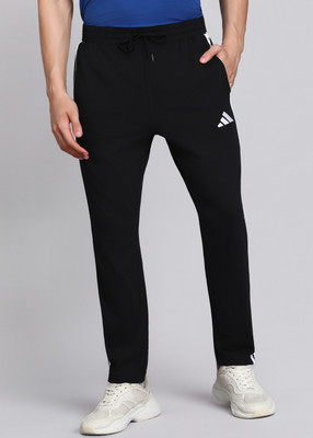 ADIDAS Striped Men Black Track Pants