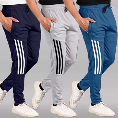 CLOWZED Striped Men Grey, Dark Blue, Light Blue Track Pants