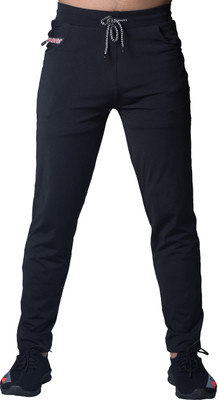 PS Traders Solid Men Black Track Pants