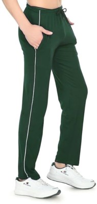 Diwazzo Solid Men Dark Green Track Pants