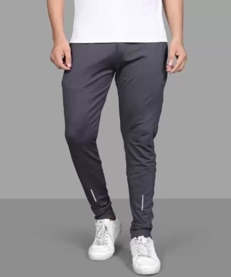 sonizee Solid, Printed Men Grey Track Pants