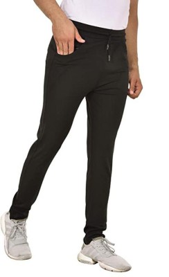 GSXMOL Solid Men Black Track Pants