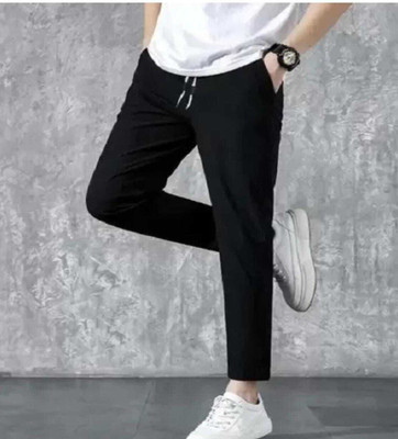 DESIGN DEMO Solid Men Black Track Pants