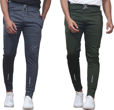 CLOTVIN TREND Striped Men Grey, Green Track Pants