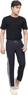 skynax Striped Men Grey Track Pants