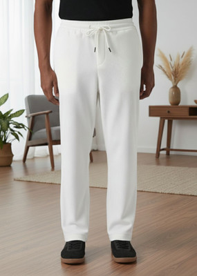 INDICLUB Solid Men White Track Pants
