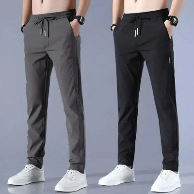 vastram fusion Solid Men Black, Blue Track Pants