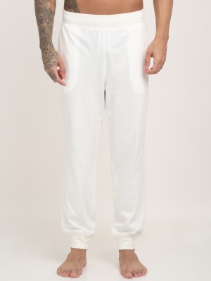 Zeguea Solid Men White Track Pants