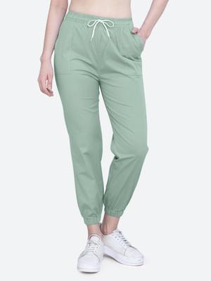 FCK-3 Solid Women Green Track Pants
