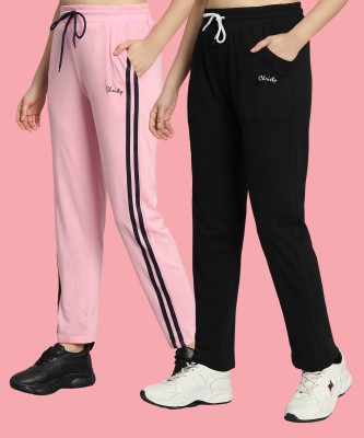 GRAND MALBORK Striped Women Black, Pink Track Pants