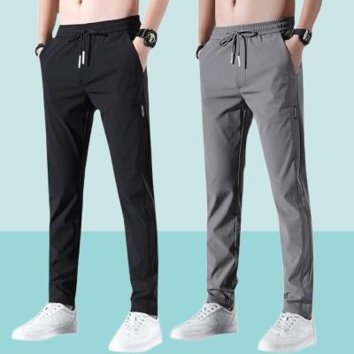 seri choice Solid Men Black, Grey Track Pants