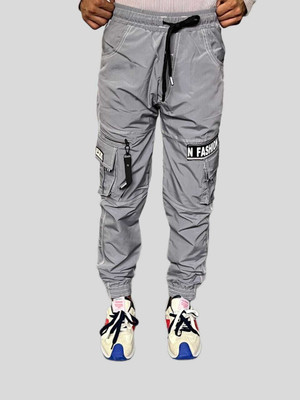 Anisom Solid Men Silver Track Pants