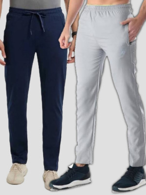 M2kFASHION Solid Men Blue, Grey Track Pants