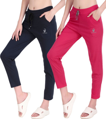 STYOXA Solid Women Dark Blue, Pink Track Pants