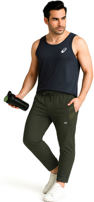 KWINGS Solid Men Dark Green Track Pants