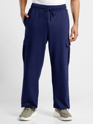 NOBERO Self Design Men Dark Blue Track Pants