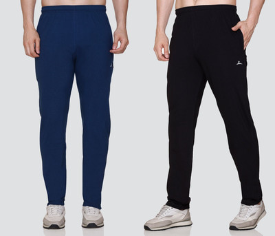 Zeffit Solid Men Blue, Black Track Pants