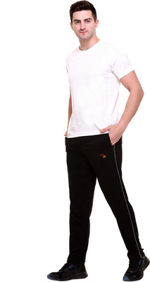 MattZig Solid Men Black Track Pants
