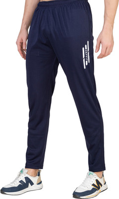Zeffit Solid Men Dark Blue Track Pants