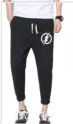 YFB Printed Men Black Track Pants