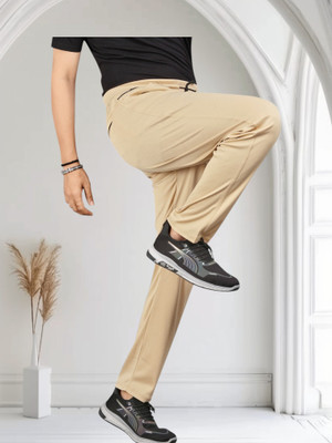 ISUEL FAB Solid Men Beige Track Pants