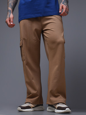 MADSTO Solid Men Brown Track Pants