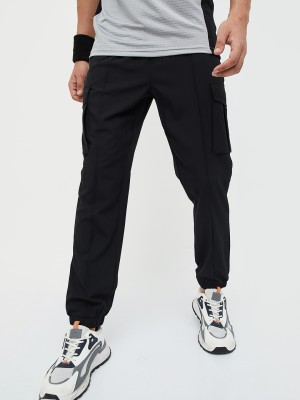 Kappa Solid Men Black Track Pants