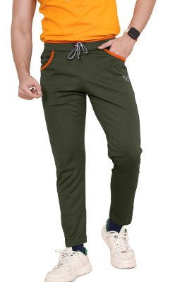 WeReKo Solid Men Green Track Pants