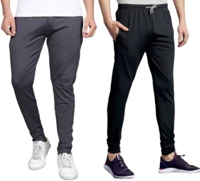 Bokaro Solid Men Grey, Black Track Pants