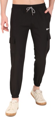 IDASS Solid Men Black Track Pants