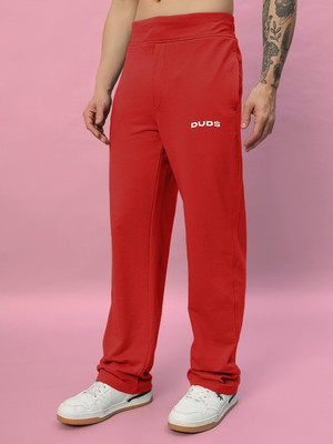 WEARDUDS Solid Men Red Track Pants