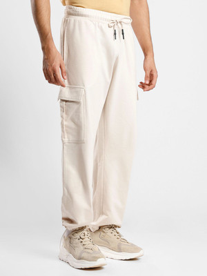 NOBERO Self Design Men Beige Track Pants